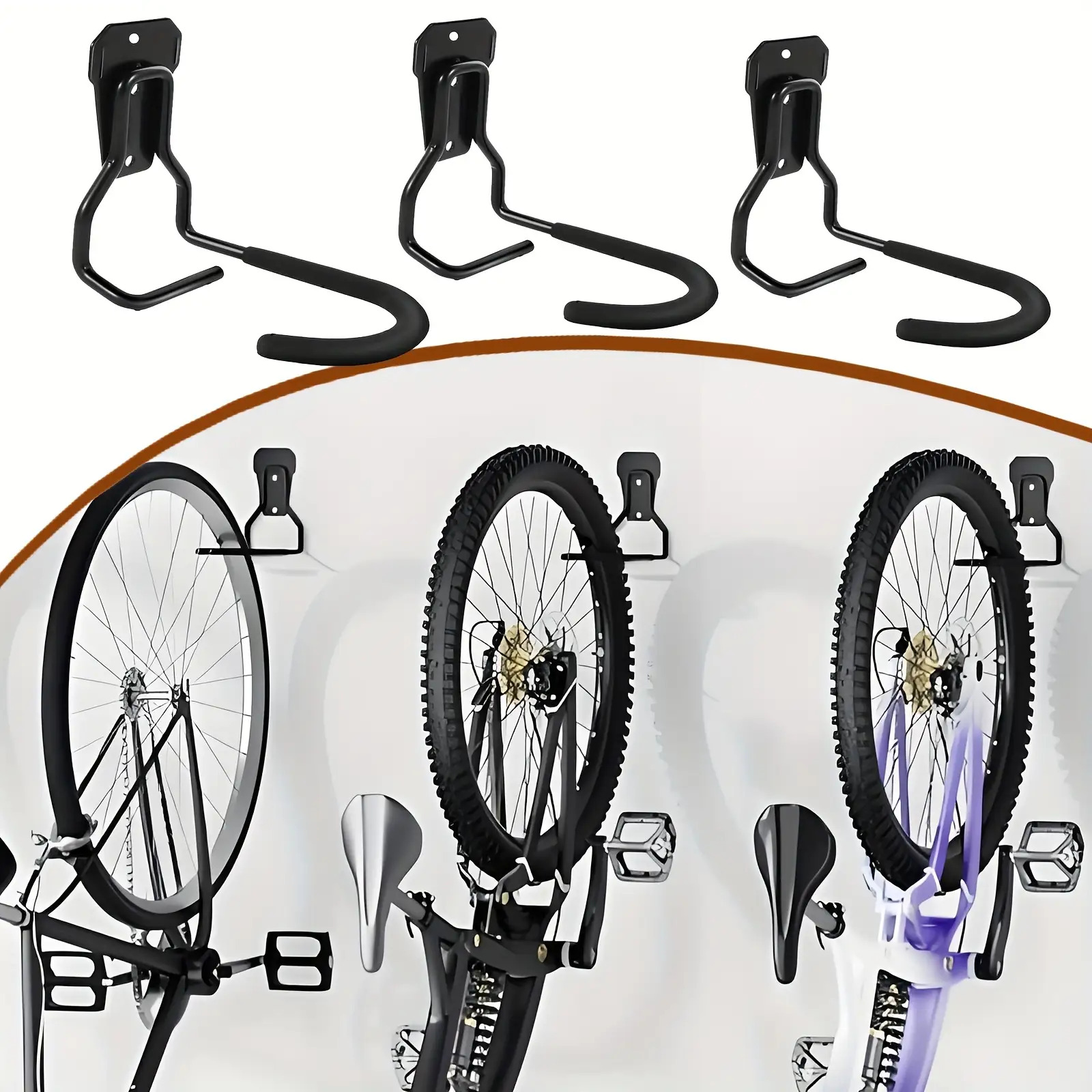 Cycling Gear Wall Organizer - Bicycle Wall Mount Hook Adjustable Bicycle