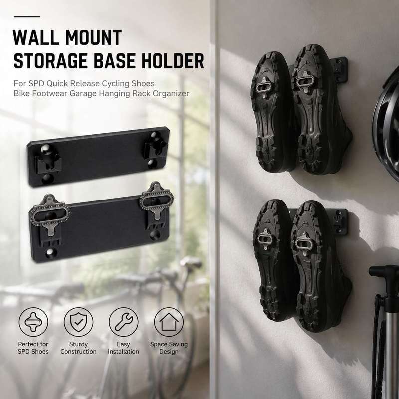 Cycling Gear Wall Organizer - Wall Mount Storage Base Holder For