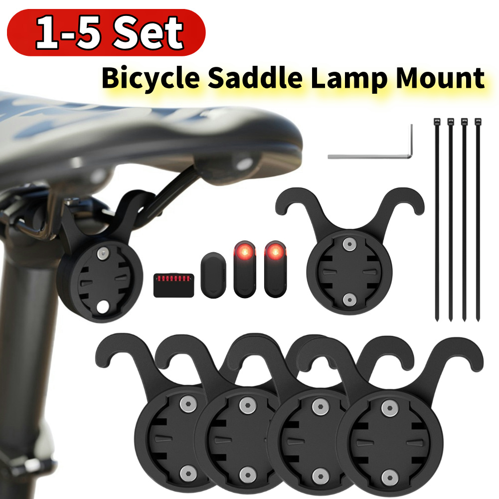 Bike Tail Light - 1-5Set Bicycle Saddle Lamp Mount Shockproof