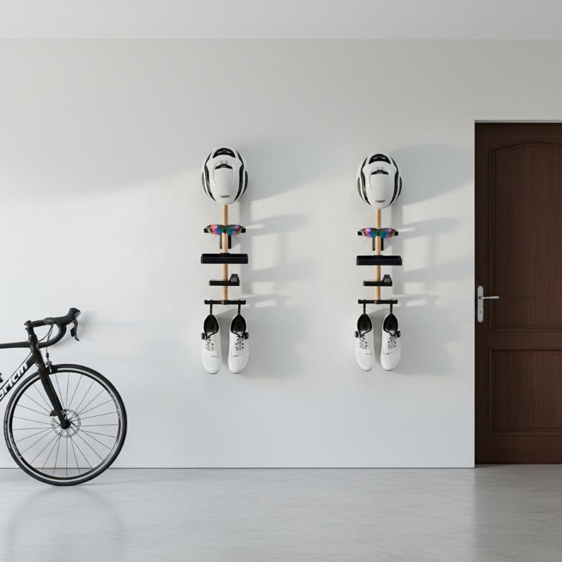 Cycling Gear Wall Organizer - Bicycle Desktop Organizer Display Mount 1