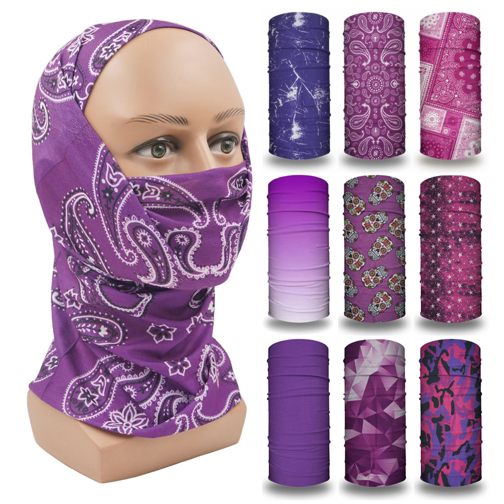 Cycling Gear For Women - Purple Balaclava Women Running Camping Headband