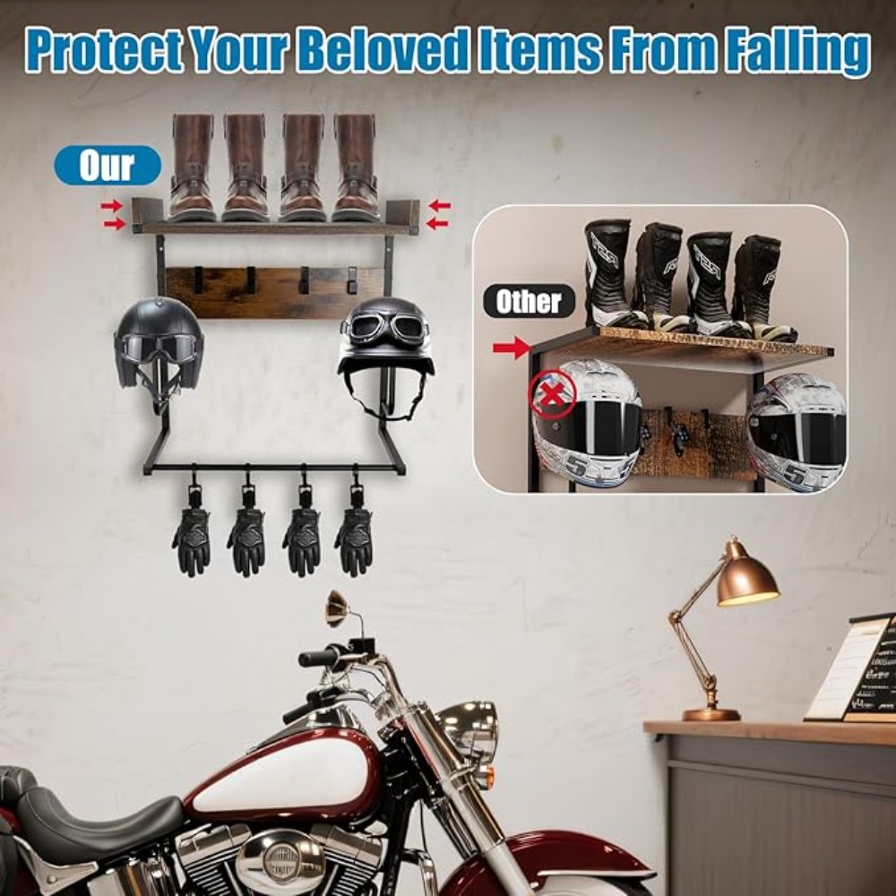 Motorcycle Helmet Holder with  - đánh giá và giá Cycling Gear Wall Organizer
