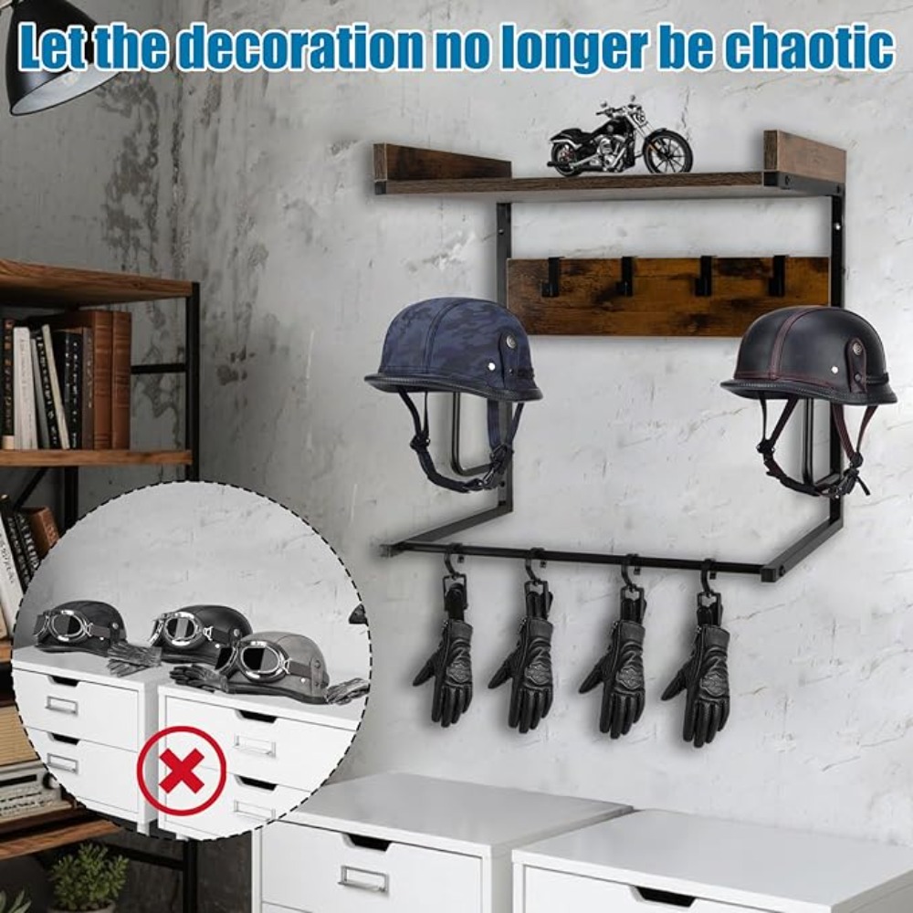 Motorcycle Helmet Holder with  - đánh giá và giá Cycling Gear Wall Organizer