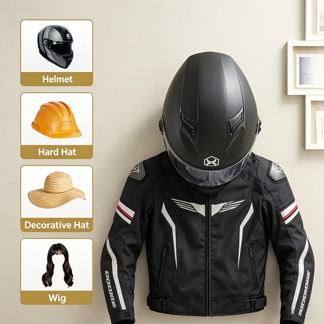 Motorcycle Helmet Holder Solid - đánh giá và giá Cycling Gear Wall Organizer